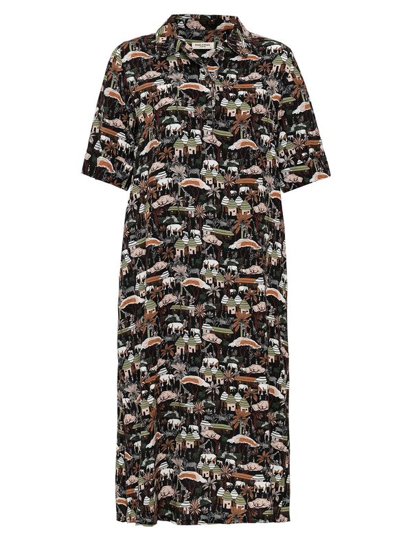 Anou Anou Anou Anou Košulja haljina 'Pori'  zelena / narančasta / crna