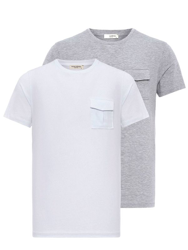 Anou Anou Anou Anou Majica  siva melange / bijela