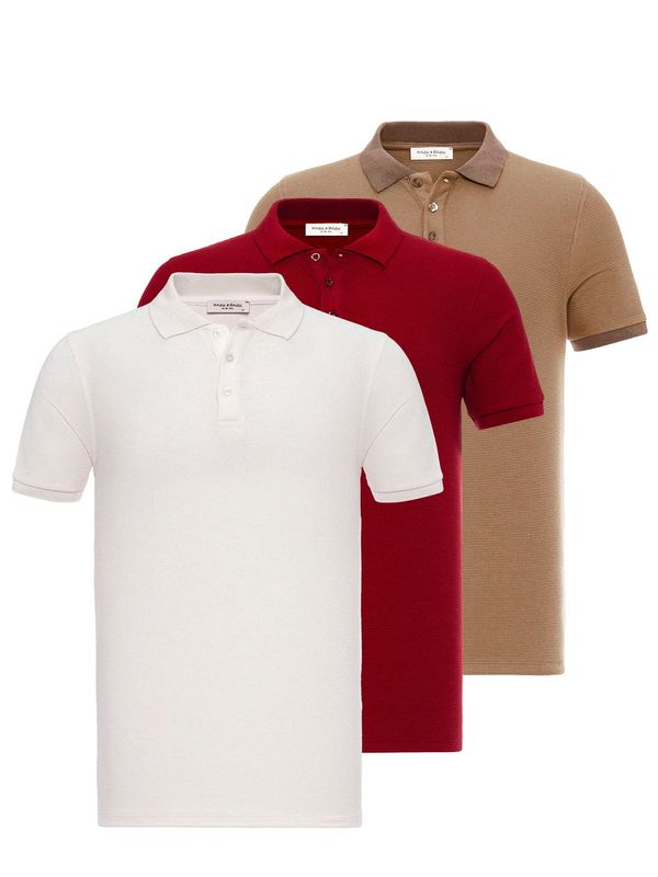 Anou Anou Anou Anou Majica  smeđa / crvena / bijela