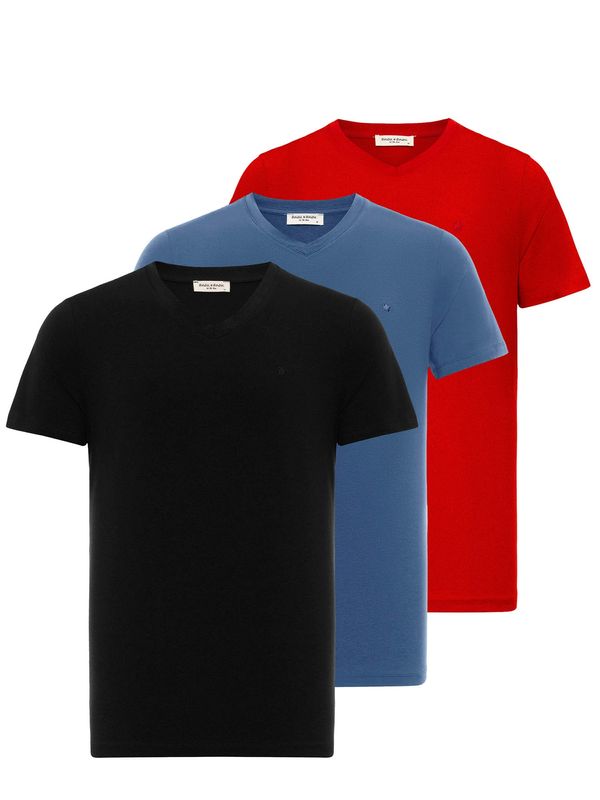 Anou Anou Anou Anou Majica  svijetloplava / svijetlo crvena / crna