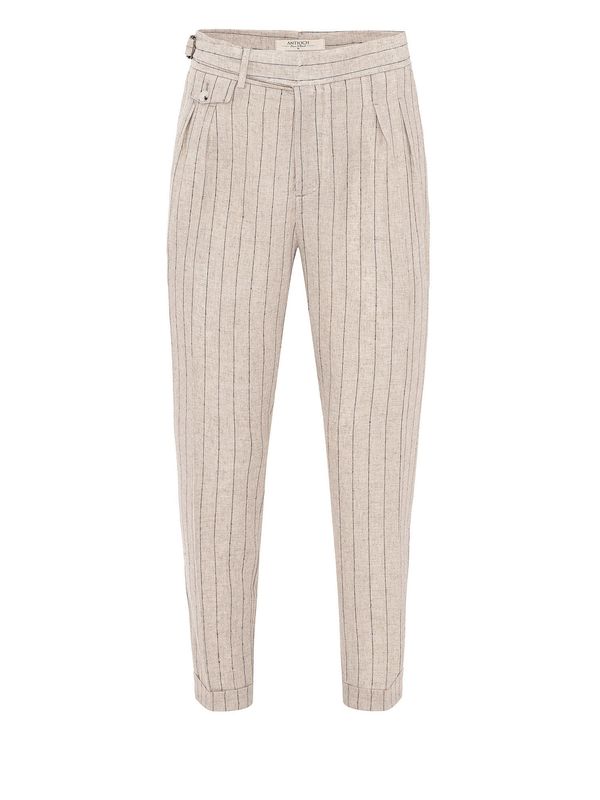 Antioch Antioch Hlače s naborima  crna / prljavo bijela