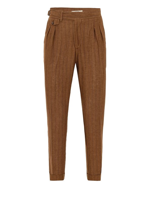 Antioch Antioch Hlače s naborima  smeđa / crna