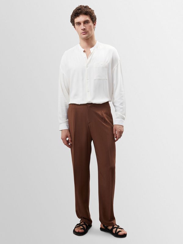 Antioch Antioch Hlače s naborima  tamno smeđa