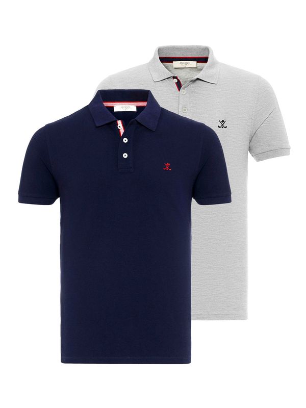 Antioch Antioch Majica  mornarsko plava / siva / krvavo crvena