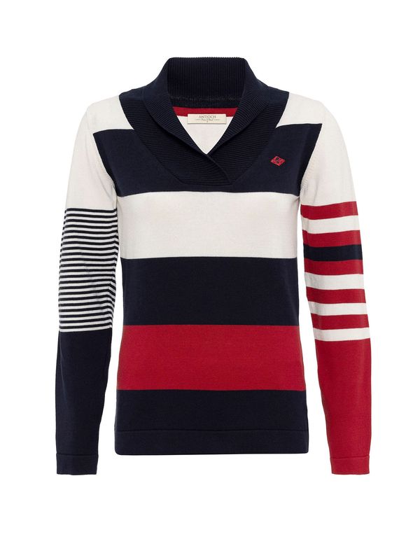 Antioch Antioch Pulover  mornarsko plava / krvavo crvena / bijela