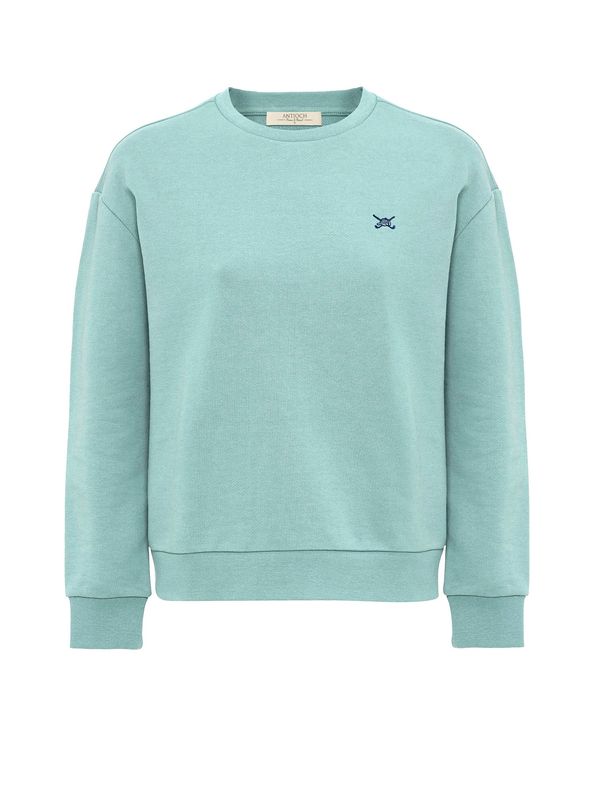 Antioch Antioch Sweater majica  mornarsko plava / pastelno zelena