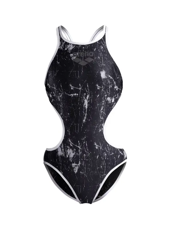 ARENA ARENA Jednodijelni kupaći kostim 'LACQUER'  tamo siva / crna / bijela