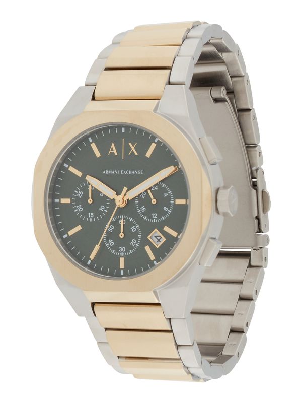 Armani ARMANI EXCHANGE Analogni sat 'RAFAEL'  zlatna / tamno zelena / srebro
