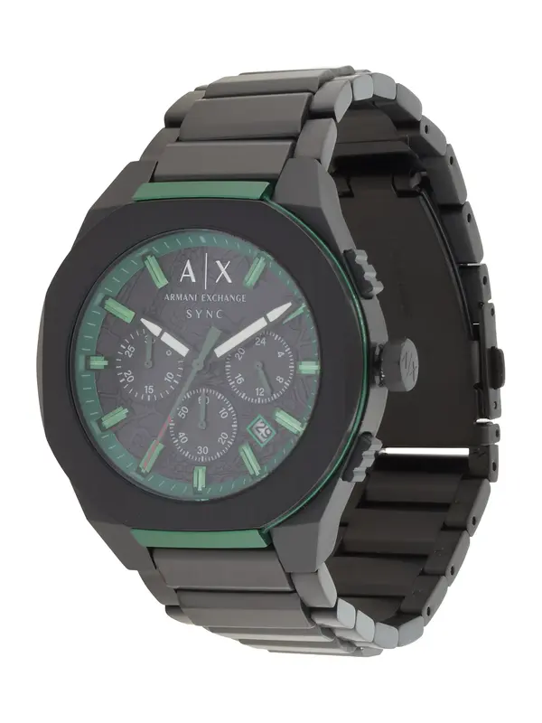ARMANI EXCHANGE ARMANI EXCHANGE Analogni sat 'SYNC'  zelena / crna