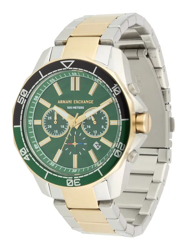 ARMANI EXCHANGE ARMANI EXCHANGE Analogni sat  zlatna / smaragdno zelena / srebro