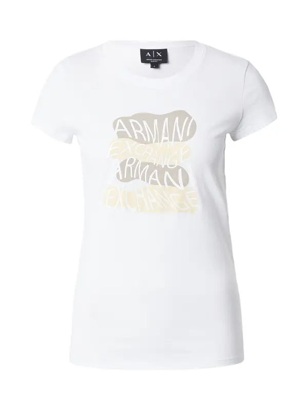 ARMANI EXCHANGE ARMANI EXCHANGE Majica  boja devine dlake (camel) / ecru/prljavo bijela / bijela