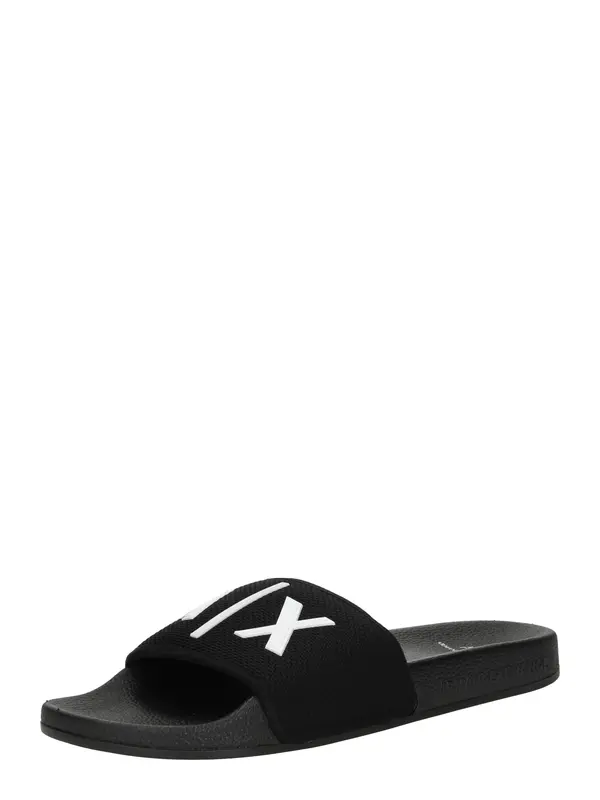 ARMANI EXCHANGE ARMANI EXCHANGE Natikače s potpeticom  crna / prljavo bijela