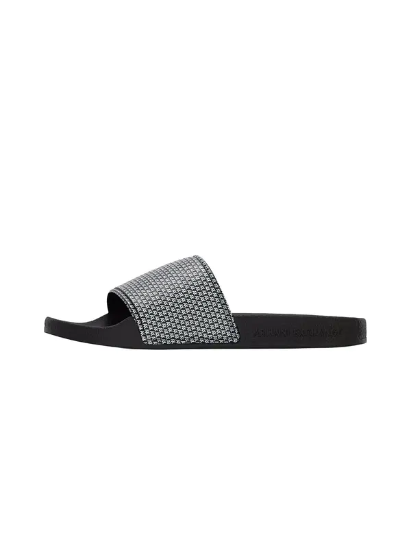 ARMANI EXCHANGE ARMANI EXCHANGE Natikače s potpeticom 'MYKONOS'  crna / bijela