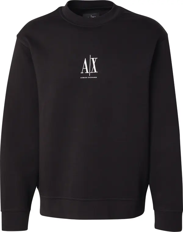 ARMANI EXCHANGE ARMANI EXCHANGE Sweater majica 'Felpa'  crna / bijela