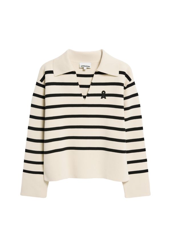 ARMEDANGELS ARMEDANGELS Pulover ' Frejiaas'  bež / crna