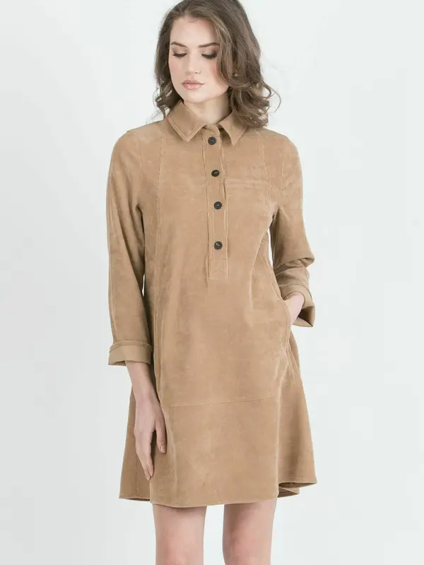 Attesa Attesa Košulja haljina 'GRETA'  boja devine dlake (camel)