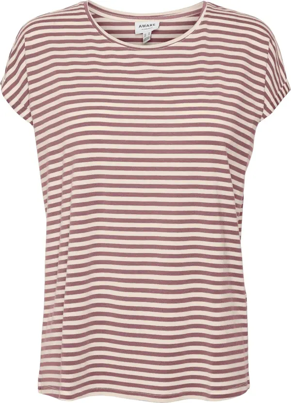 Aware Aware Majica 'VMAva'  sivkasto ljubičasta (mauve) / vuneno bijela
