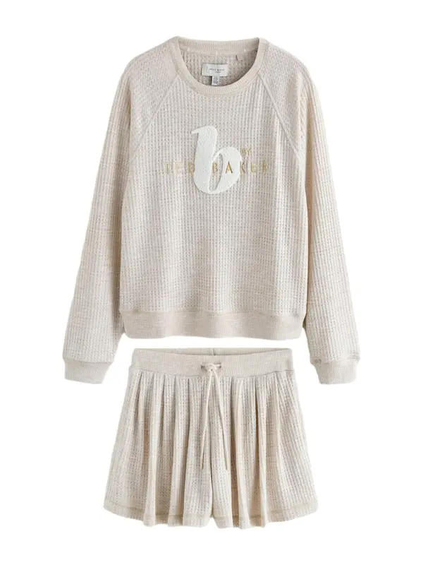 B by Ted Baker B by Ted Baker Kratke hlače za spavanje  sivkasto bež / zlatna / bijela