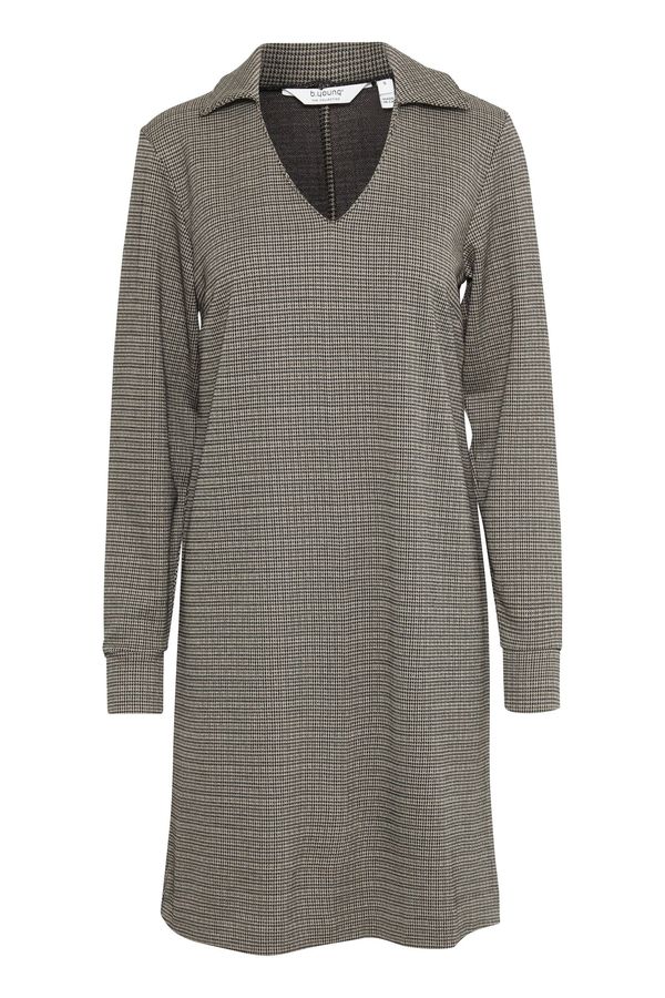 b.young b.young Košulja haljina 'MMRAVNA'  svijetlosiva / crna