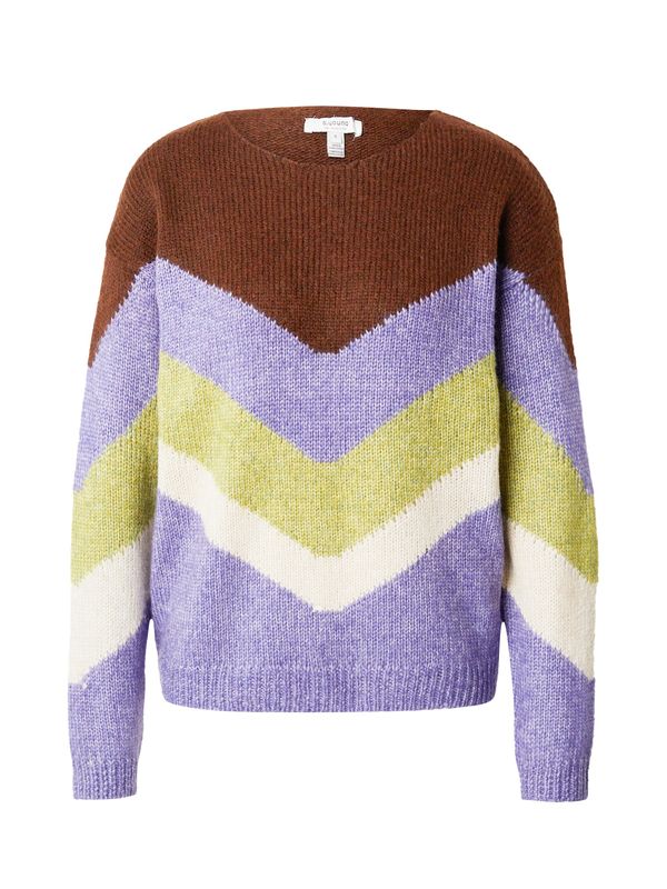 b.young b.young Pulover 'OKSANA'  smeđa / jabuka / ljubičasta / bijela