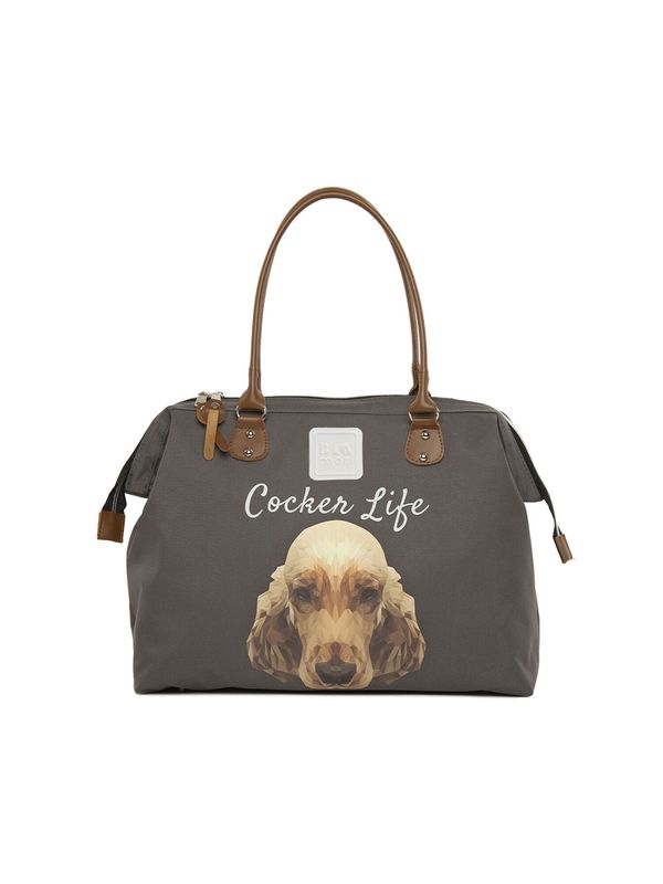 BagMori BagMori Torba za na rame 'Cocker Spaniel'  bež / smeđa / tamo siva / bijela