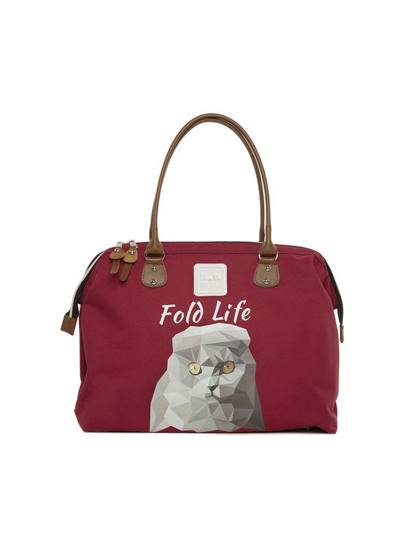 BagMori BagMori Vikend torba 'Scottish Fold'  siva / boja blata / bordo / bijela