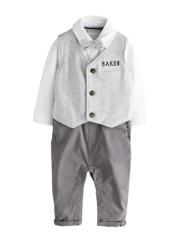 Baker by Ted Baker Baker by Ted Baker Jednodijelni komplet  siva / tamo siva / crna / bijela