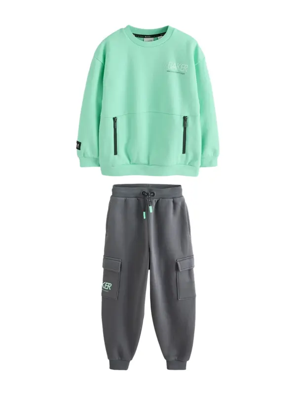 Baker by Ted Baker Baker by Ted Baker Jogging komplet  bazalt siva / pastelno zelena / svijetlozelena / crna