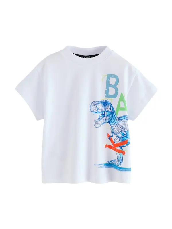 Baker by Ted Baker Baker by Ted Baker Majica 'Dinosaur'  plava / kivi zelena / ciglasto crvena / bijela
