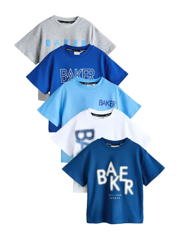 Baker by Ted Baker Baker by Ted Baker Majica  kobalt plava / azur / crno plava / siva melange / bijela