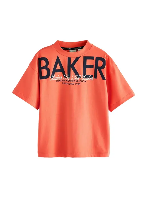 Baker by Ted Baker Baker by Ted Baker Majica  narančasto crvena / crna / bijela