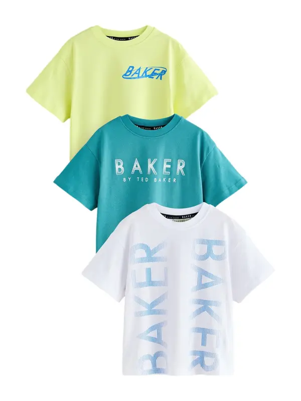 Baker by Ted Baker Baker by Ted Baker Majica  plava / cijan plava / limeta zelena / bijela