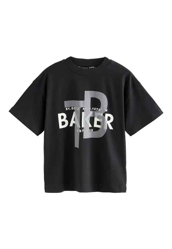 Baker by Ted Baker Baker by Ted Baker Majica  siva / crna / bijela