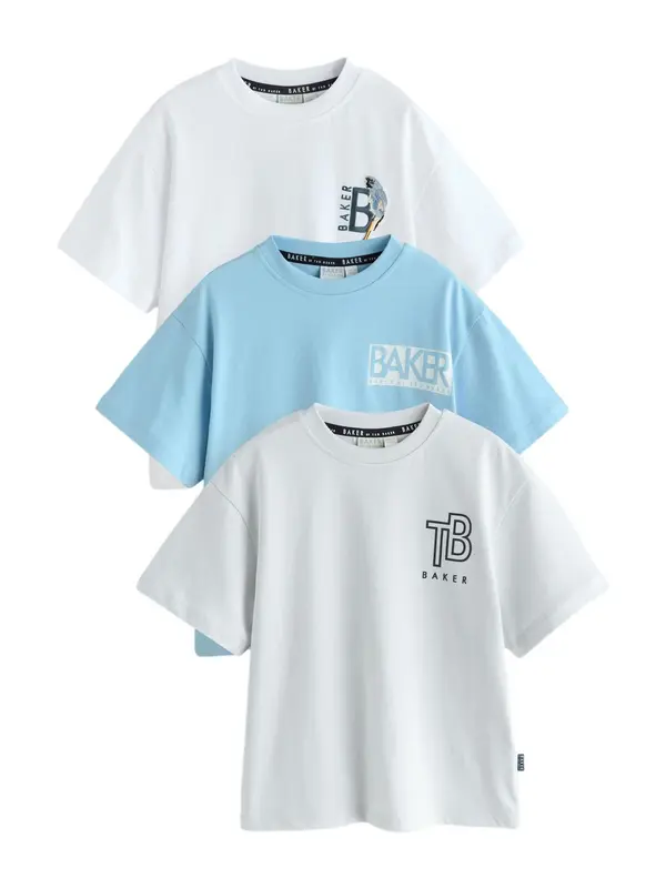 Baker by Ted Baker Baker by Ted Baker Majica  svijetloplava / siva / crna / bijela
