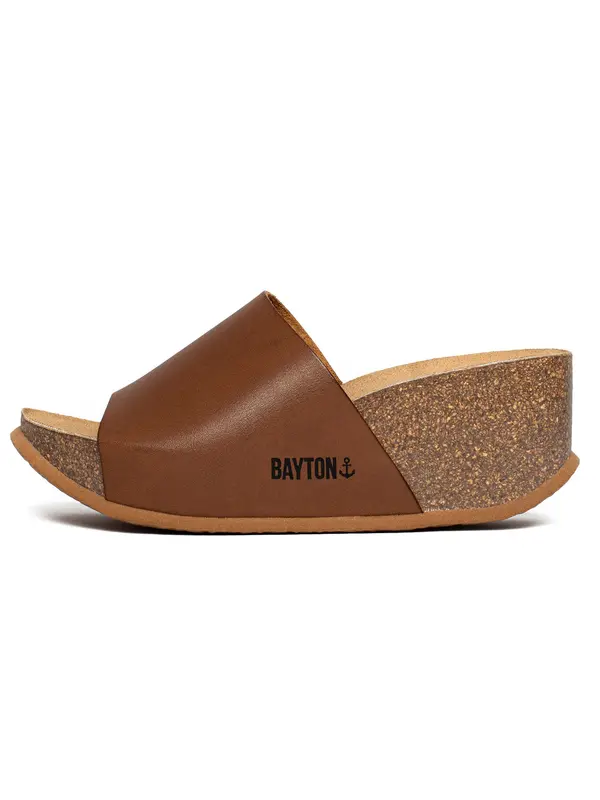Bayton Bayton Natikače s potpeticom 'Fuerte'  bež / boja devine dlake (camel) / crna