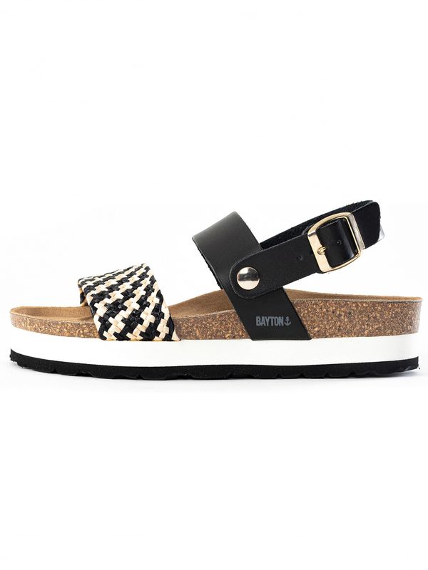 Bayton Bayton Sandale 'Almeria'  ecru/prljavo bijela / smeđa / crna / bijela