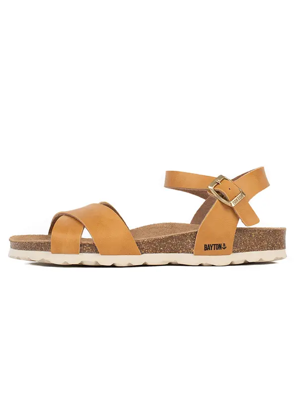 Bayton Bayton Sandale  boja devine dlake (camel) / crna