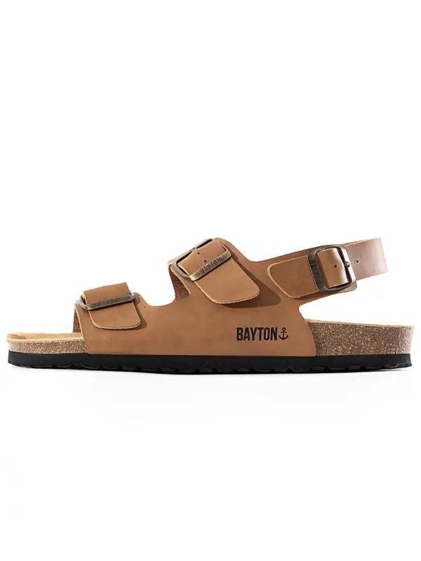 Bayton Bayton Sandale  boja devine dlake (camel) / crna