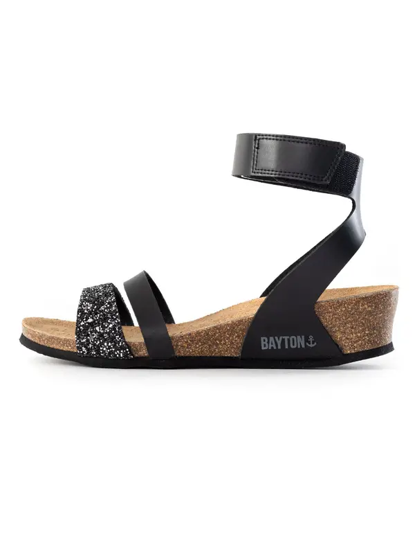 Bayton Bayton Sandale 'OTRANTE'  kameno siva / crna / srebro