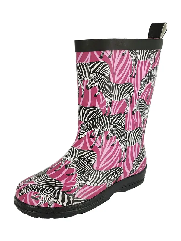 BECK BECK Gumene čizme 'Zebra'  roza / tamno roza / crna / bijela