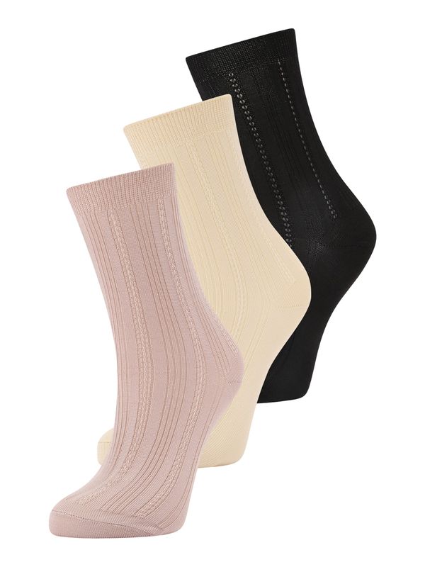 BeckSöndergaard BeckSöndergaard Čarape  bež / pastelno roza / crna