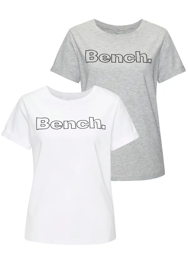 BENCH BENCH Majica  siva melange / crna / bijela