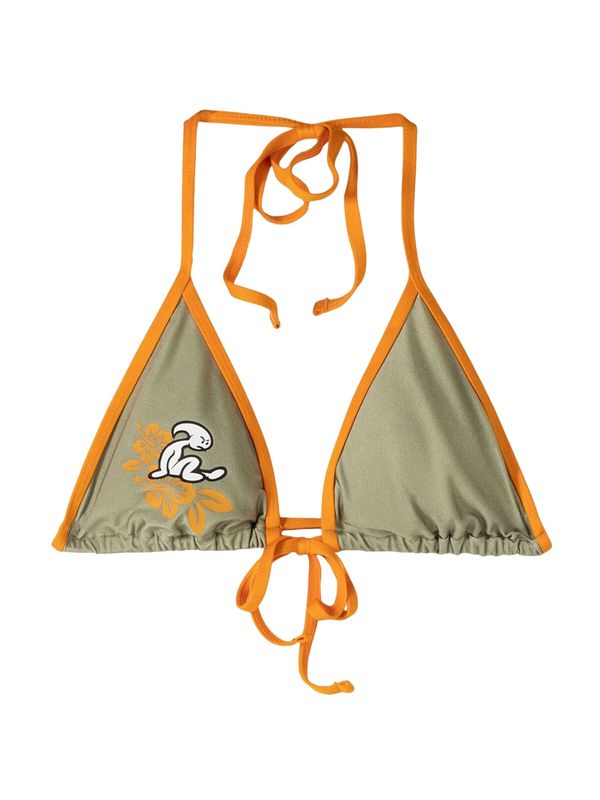 Bershka Bershka Bikini gornji dio  zelena / tamno narančasta / crna / bijela