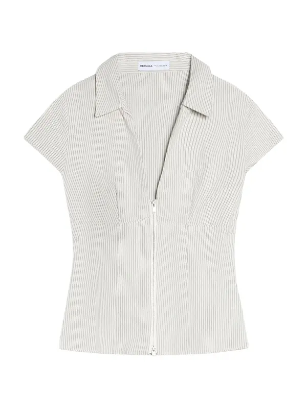 Bershka Bershka Bluza  boja blata / bijela