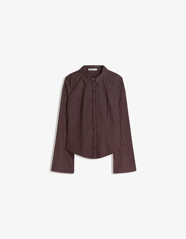 Bershka Bershka Bluza  čokolada / bijela
