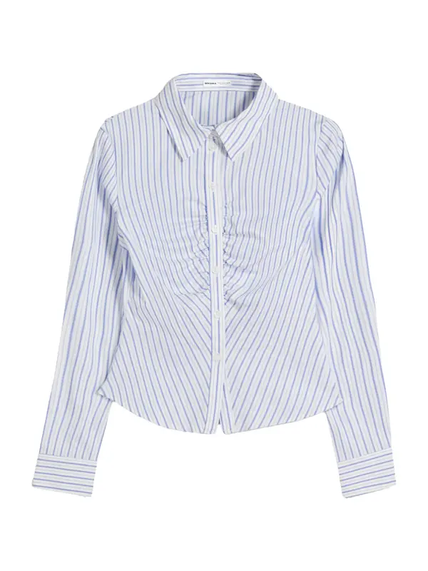 Bershka Bershka Bluza  kraljevsko plava / svijetlosiva / bijela