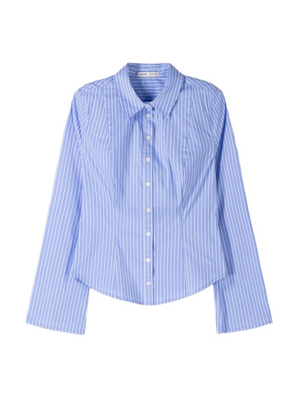 Bershka Bershka Bluza  plava / bijela