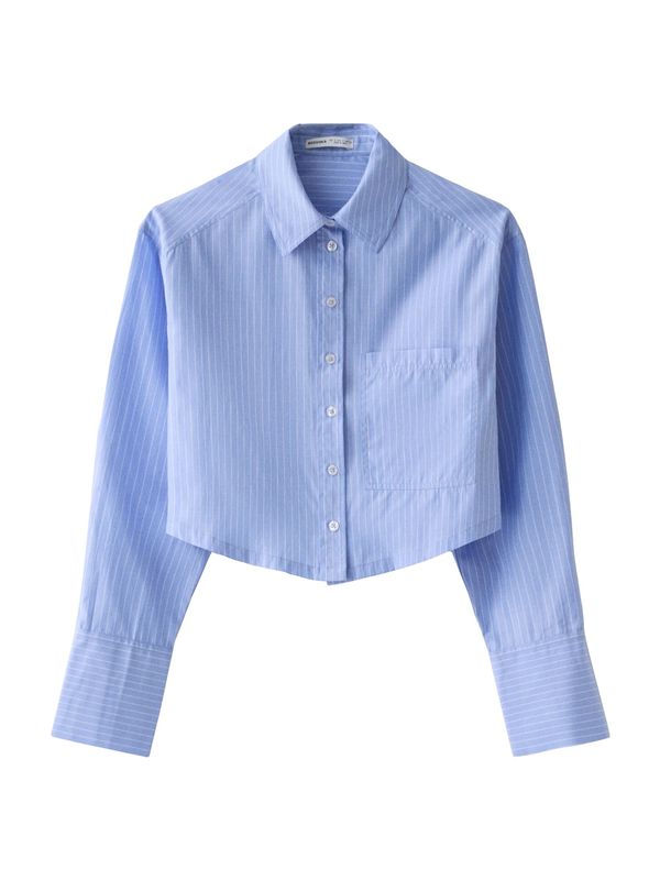 Bershka Bershka Bluza  plava / bijela