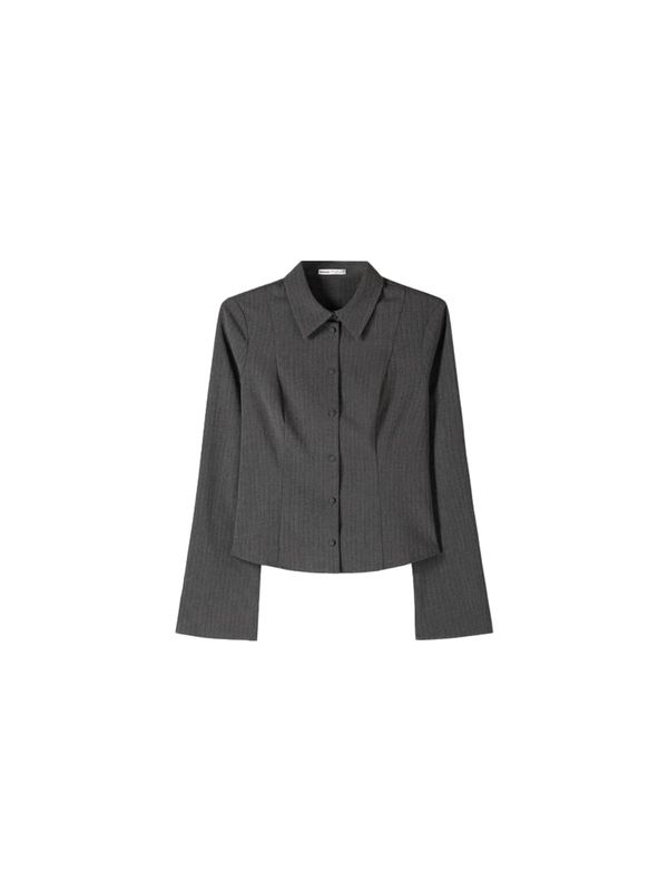 Bershka Bershka Bluza  tamo siva / crna