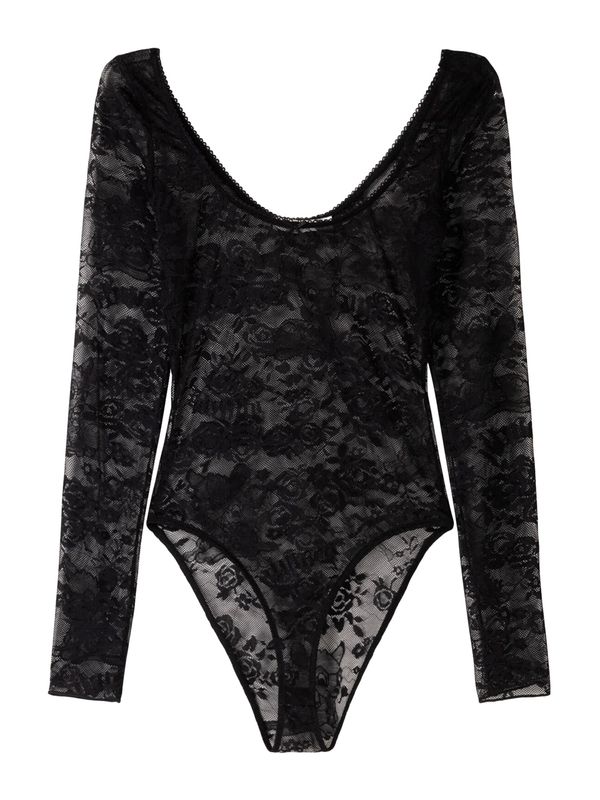 Bershka Bershka Bodi majica  crna